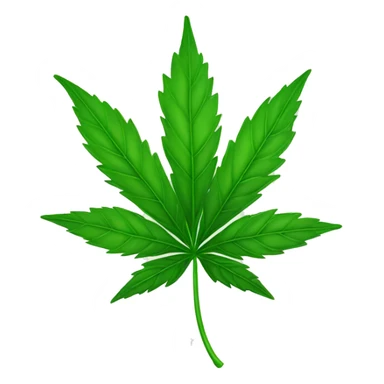 Green weed leaf sticker