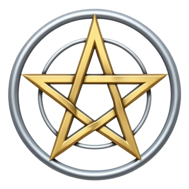 Silver pentacle with element signs sticker
