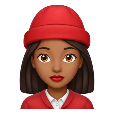 black woman with red hat sticker