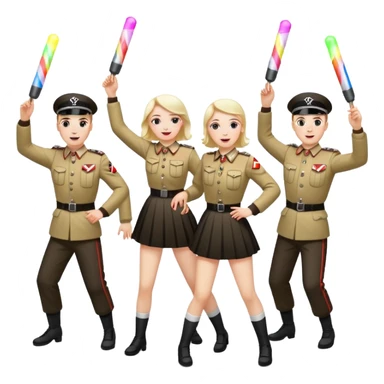 Nazis dancing with glow sticks sticker