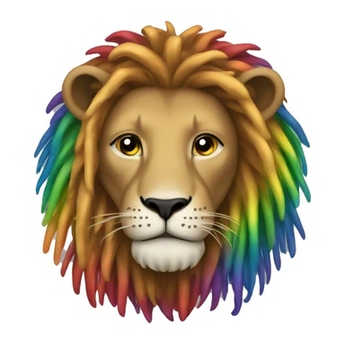 lion with rainbow dredlocs sticker
