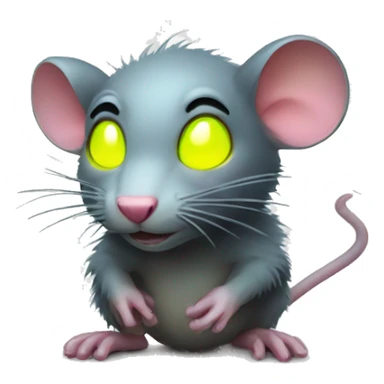 dirty rat with glowing neon sticker