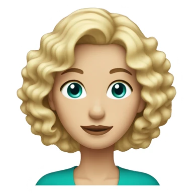 pretty, mid aged lady with blonde wavy hair and teal eyes sticker