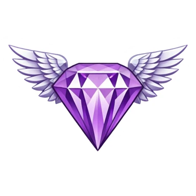diamond emblem with white wings and purple diamond in the middle sticker