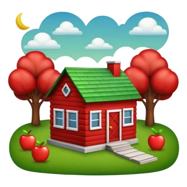 small house sitting on top of the state of Texas, apple emoji style, no text sticker