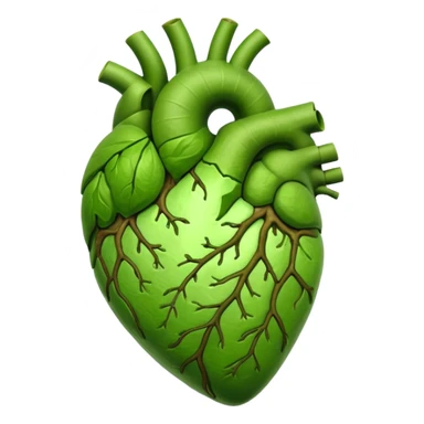Anatomic heart composed of matcha coffee sticker