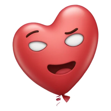 Face blowing heart balloons sticker