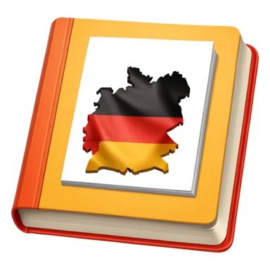 opened school textbook with a fragment of Germany sticker