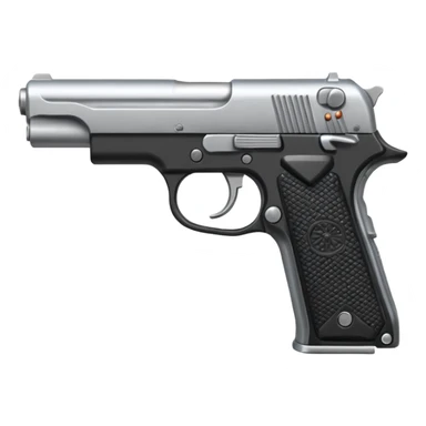 Black and silver gun sticker
