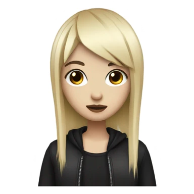 emo girl with black hair with blonde fringe sticker