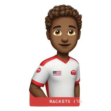 Brown haired boy in Rockets shirt sticker