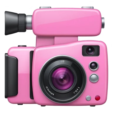 pink video camera sticker