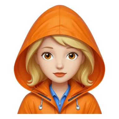 orange Raincoat Pedestrian woman  sticker