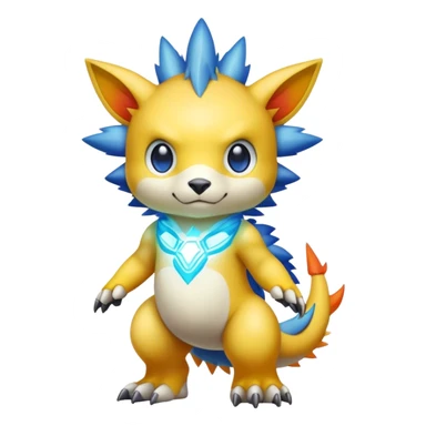 Cute cool colorful fantasy-Digimon-animal-hybrid full body sticker