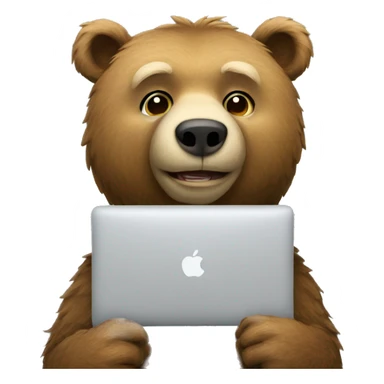 bear with macbook sticker