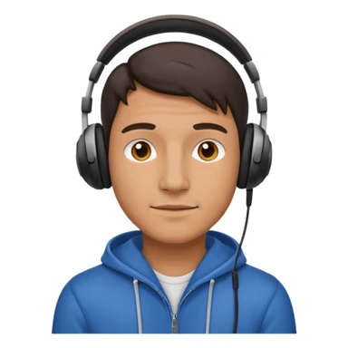 Man with over-ear headphones sticker