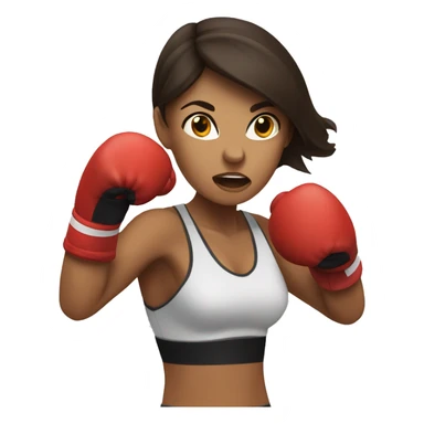 Brunette woman boxer throwing a punch sticker