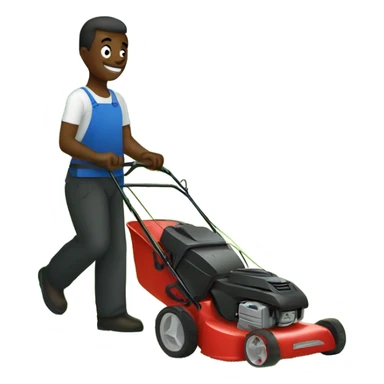 Black bird hand mowing the lawn  sticker