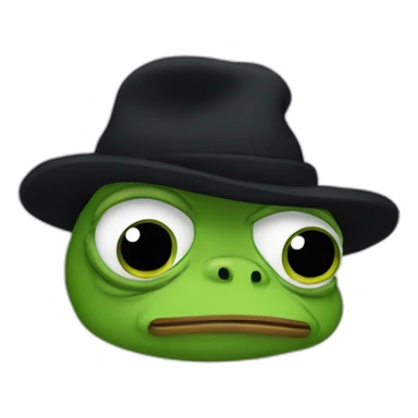 sad pepe the frog in black winter hat sticker