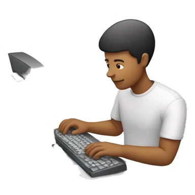 person typing on computer sticker
