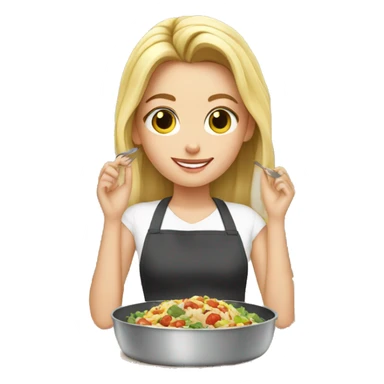 white girl making lunch sticker