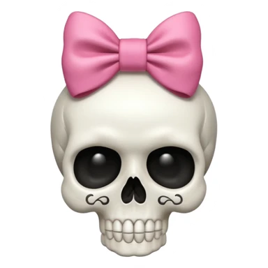Cute skull with bow on head sticker