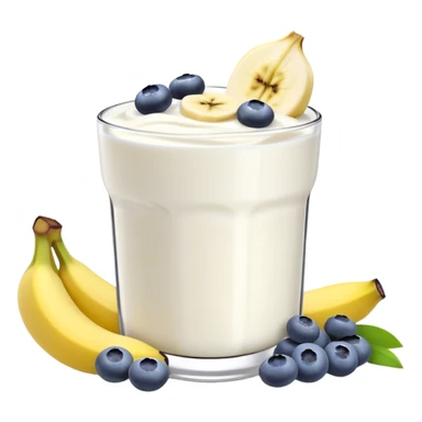 Yogurt with sliced banana and blueberries sticker