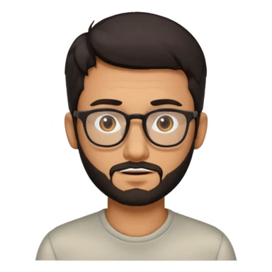 chico con gafas y barba corta moreno sticker