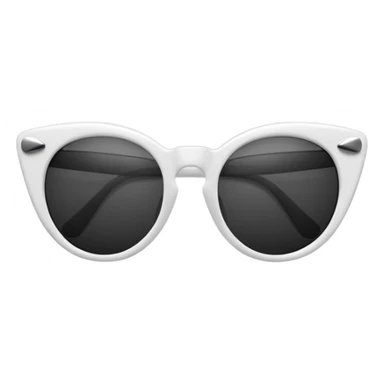 white catseye sunglasses with dark lenses sticker
