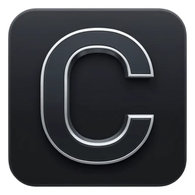 Font setting icon with letter C sticker