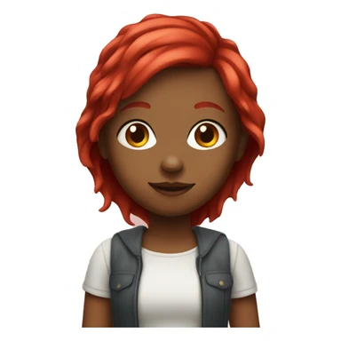 Girl with cherry red hair sticker