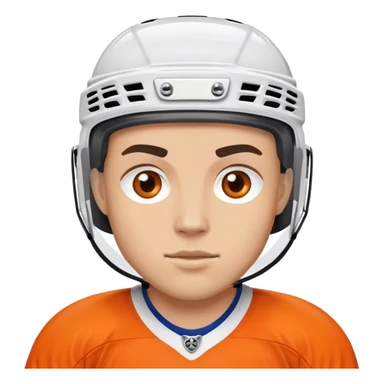 ice hockey plater wearing orange sticker