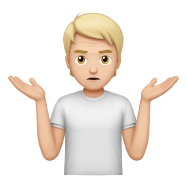 cool confused men person shrug pose sticker