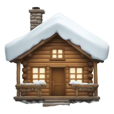 Cozy cabin covered in snow sticker