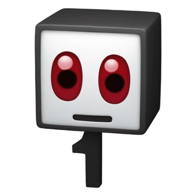 Numberblock 1 with one eye dark red limbs and a number 1 on the top of the head sticker