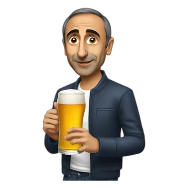 Eric Zemmour with beer sticker