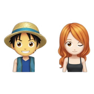 Luffy et nami sticker
