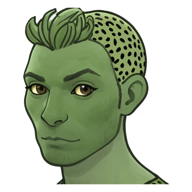 a man with leopard pattern hair sticker