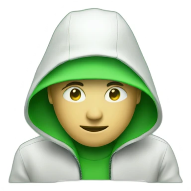 a hacker on a computer with green background sticker