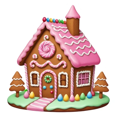Gingerbread house pink sticker