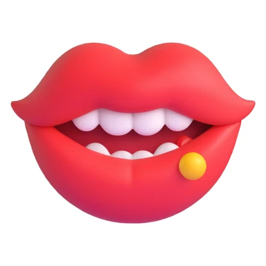 exaggerated, playful puffy lips emoji style sticker