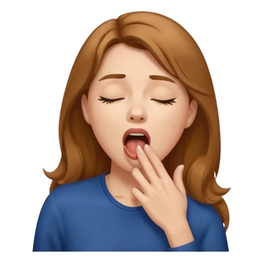 woman Yawning with Hand on Mouth, sticker