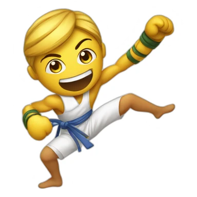 Smily face Emoji capoeira fighter sticker