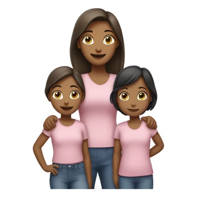 Mother with 2 girls  sticker
