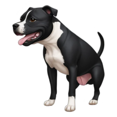 Black Staffordshire bull terrier slipping sticker