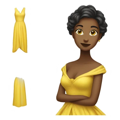 Yellow coloured gown  sticker