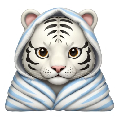 Shivering white tiger in a blanket sticker