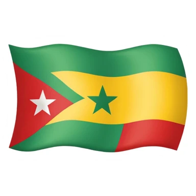 senegal flag, ios style sticker