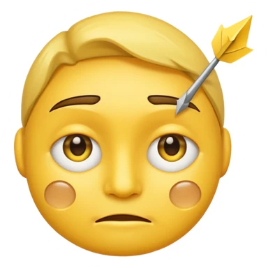 smile,two tears, arrow lke eyes and head tilted a little emoji yellow sticker