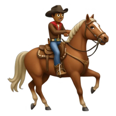 Cowboy riding horse sticker